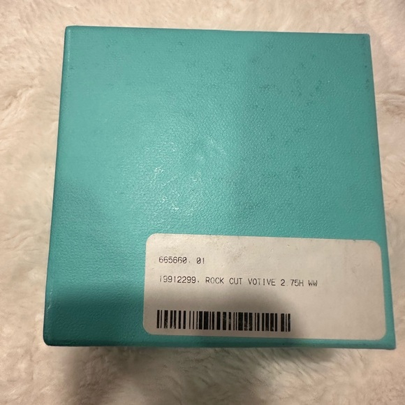 Tiffany & Co Rock Cut Votive 2.75 H Candle Holder with Tiffany etching and box - Picture 6 of 8